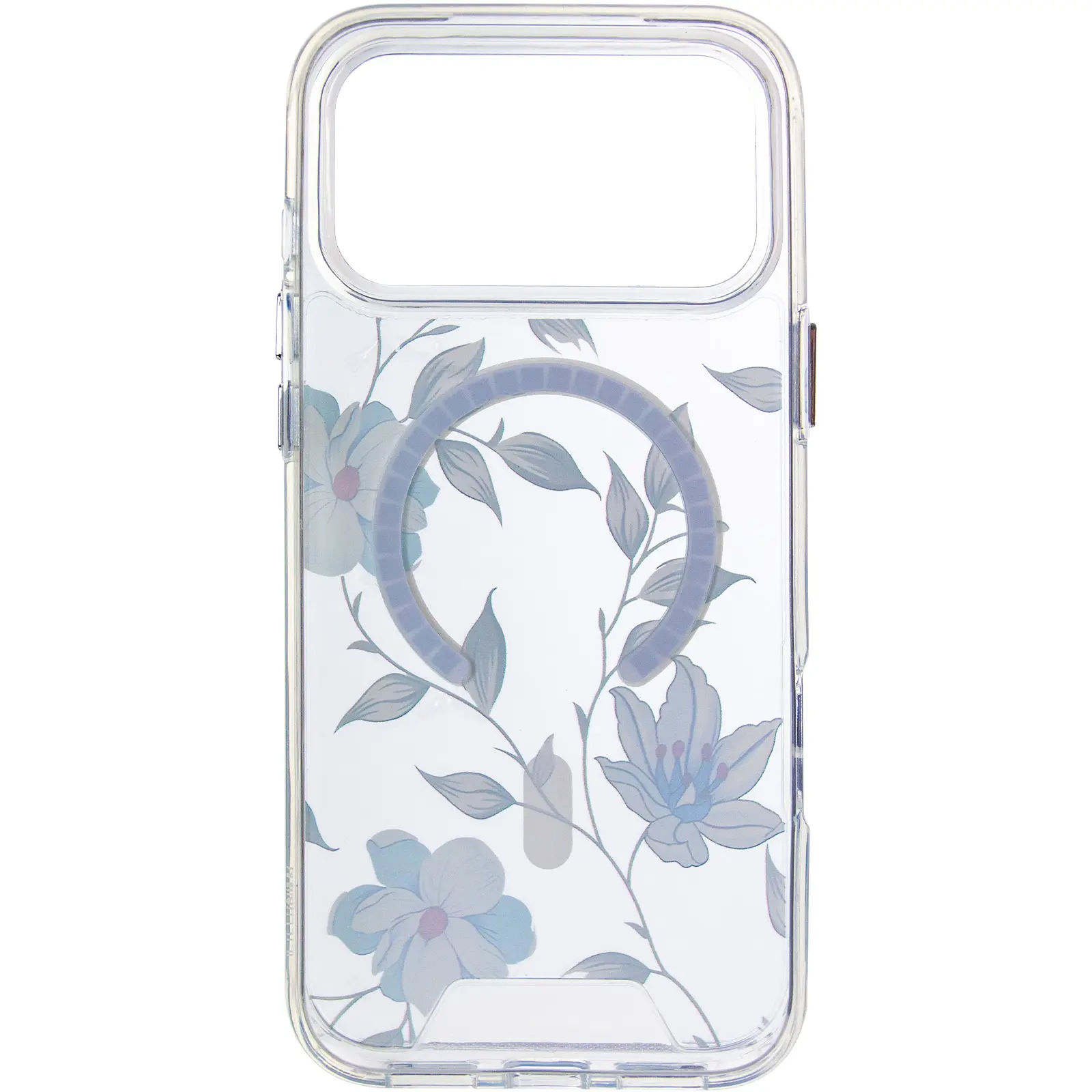 TPU+PC чехол Clear Garden with MagSafe для Apple iPhone 17 Pro Max (6.9"), Blue Blossom 3, TPU+PC, купить оптом с доставкой