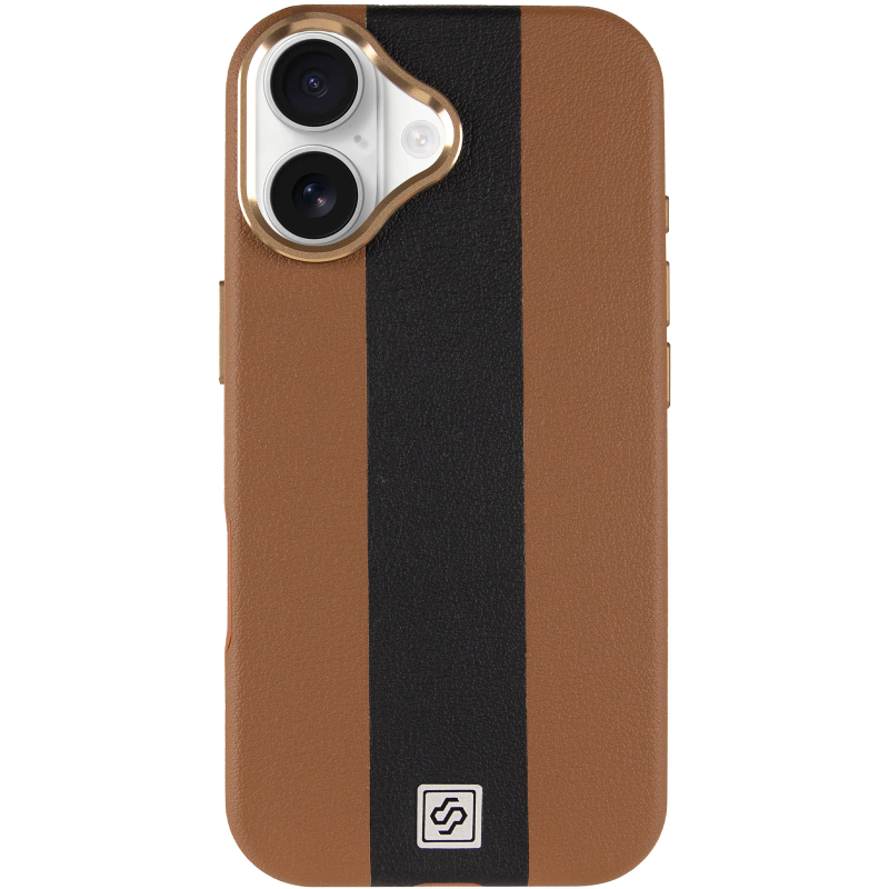 Шкіряний чохол Rally with Magnetic Fit для Apple iPhone 17 (6.3"), Brown / Black 1, Штучна шкіра, купити оптом з доставкою