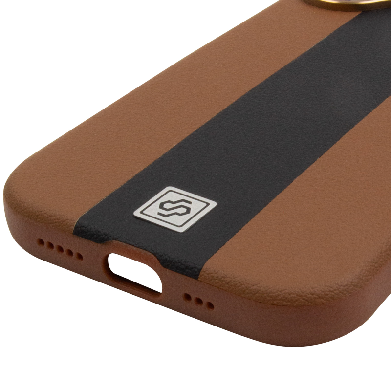 Шкіряний чохол Rally with Magnetic Fit для Apple iPhone 17 (6.3"), Brown / Black 4, Штучна шкіра, купити оптом з доставкою
