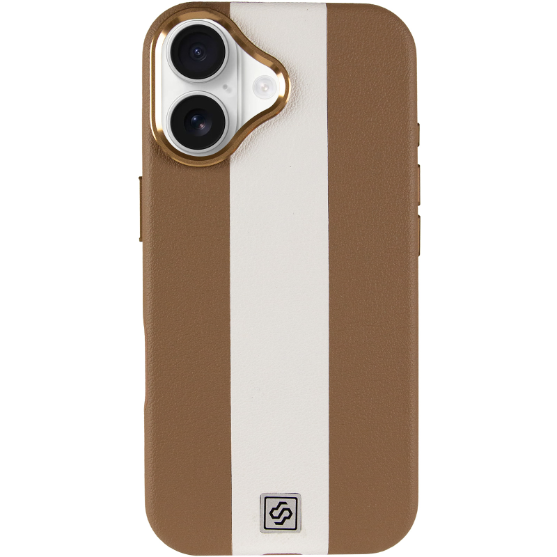 Шкіряний чохол Rally with Magnetic Fit для Apple iPhone 17 (6.3"), Beige / White 2, Штучна шкіра, купити оптом з доставкою