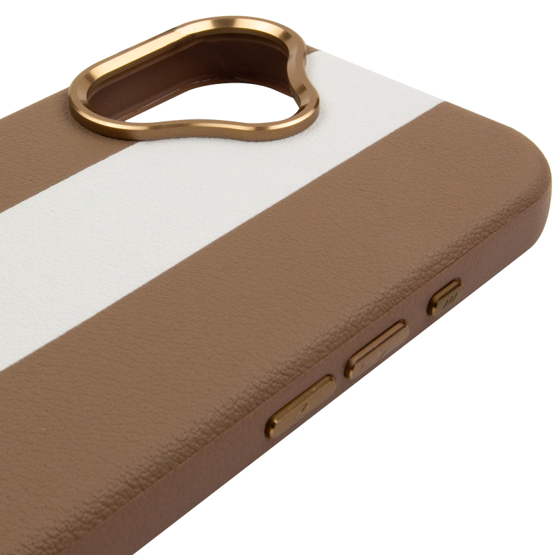 Шкіряний чохол Rally with Magnetic Fit для Apple iPhone 17 (6.3"), Beige / White 4, Штучна шкіра, купити оптом з доставкою