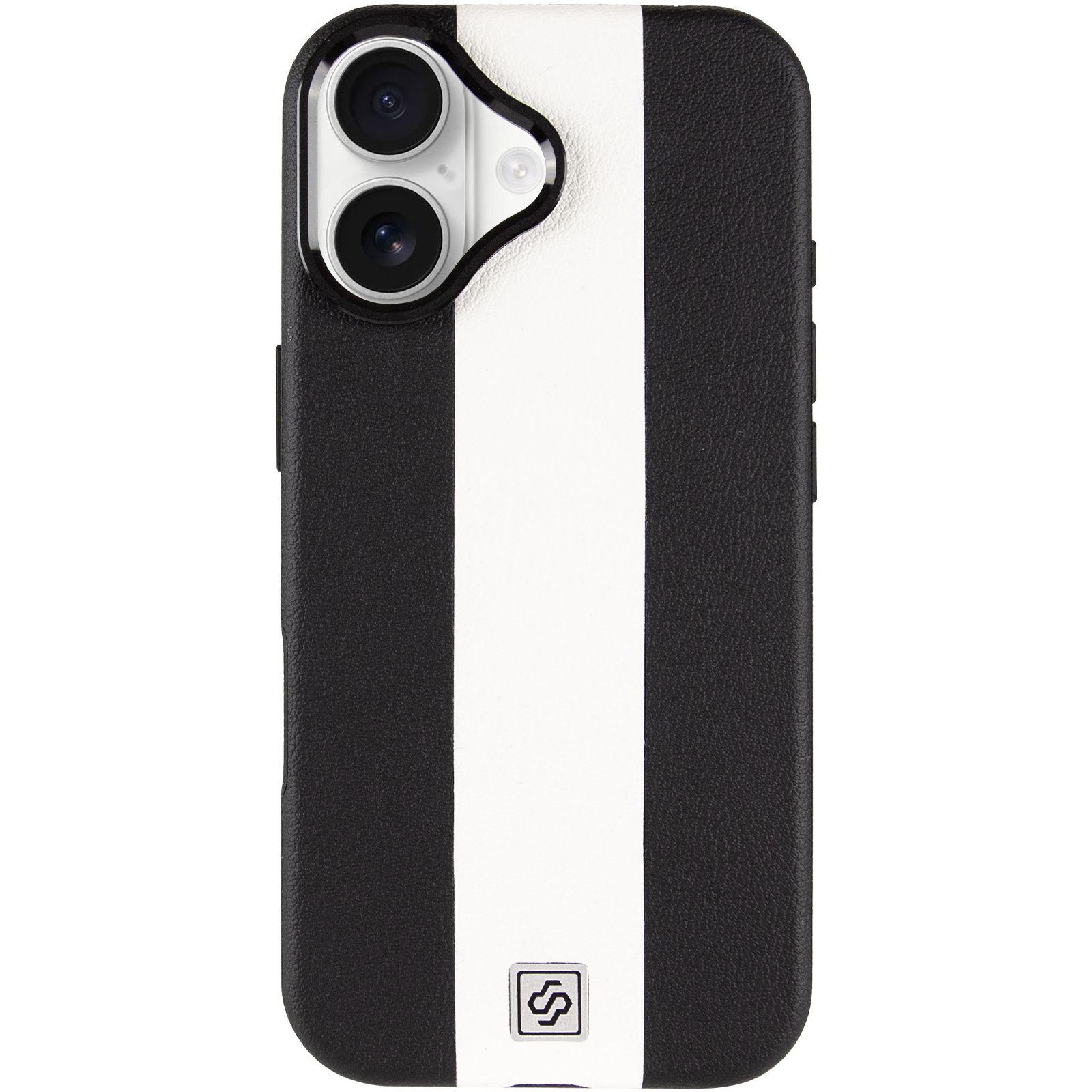 Шкіряний чохол Rally with Magnetic Fit для Apple iPhone 17 (6.3"), Black / White 1, Штучна шкіра, купити оптом з доставкою