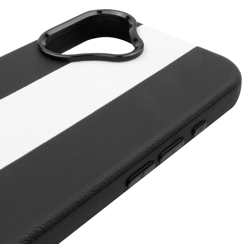Шкіряний чохол Rally with Magnetic Fit для Apple iPhone 17 (6.3"), Black / White 3, Штучна шкіра, купити оптом з доставкою