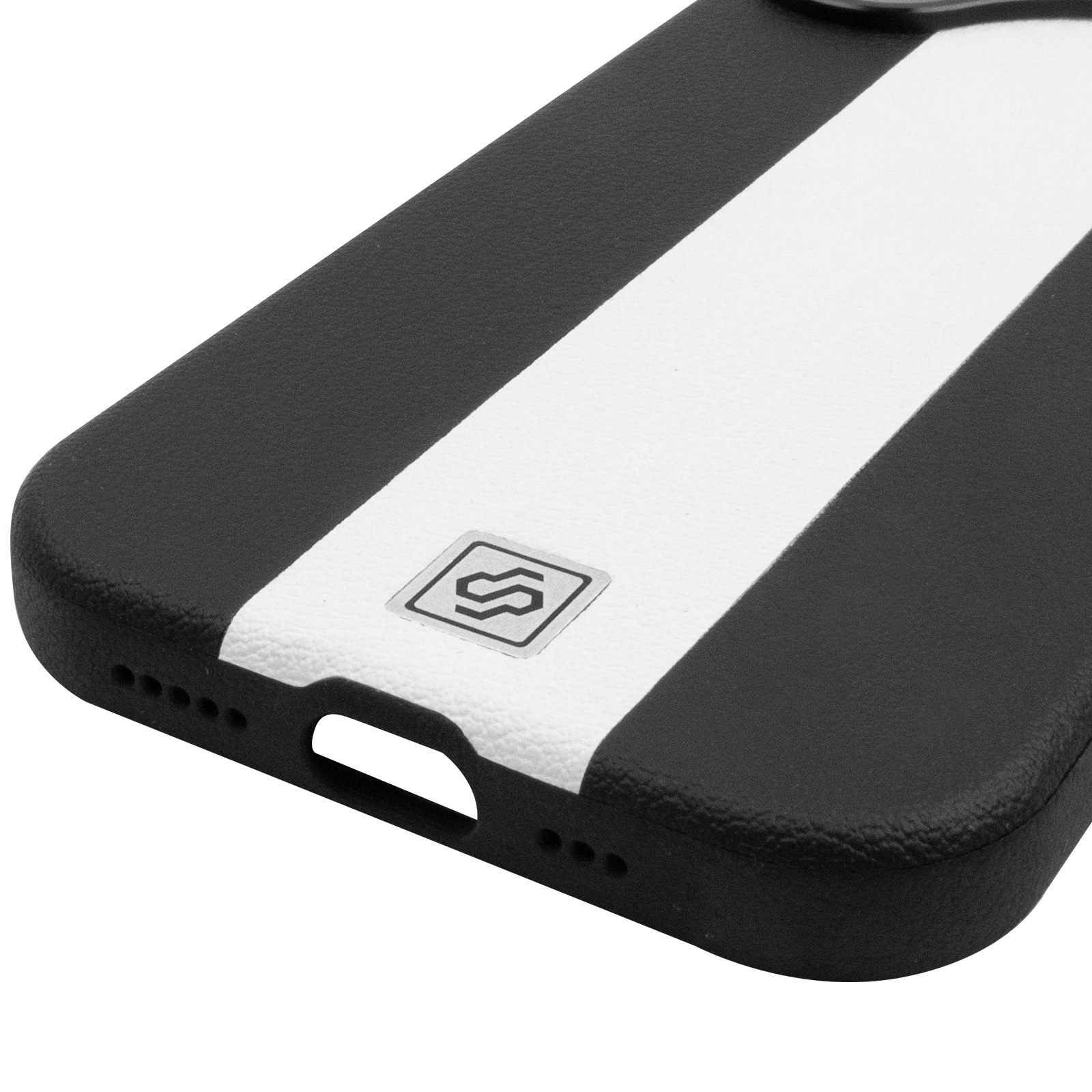 Шкіряний чохол Rally with Magnetic Fit для Apple iPhone 17 (6.3"), Black / White 4, Штучна шкіра, купити оптом з доставкою