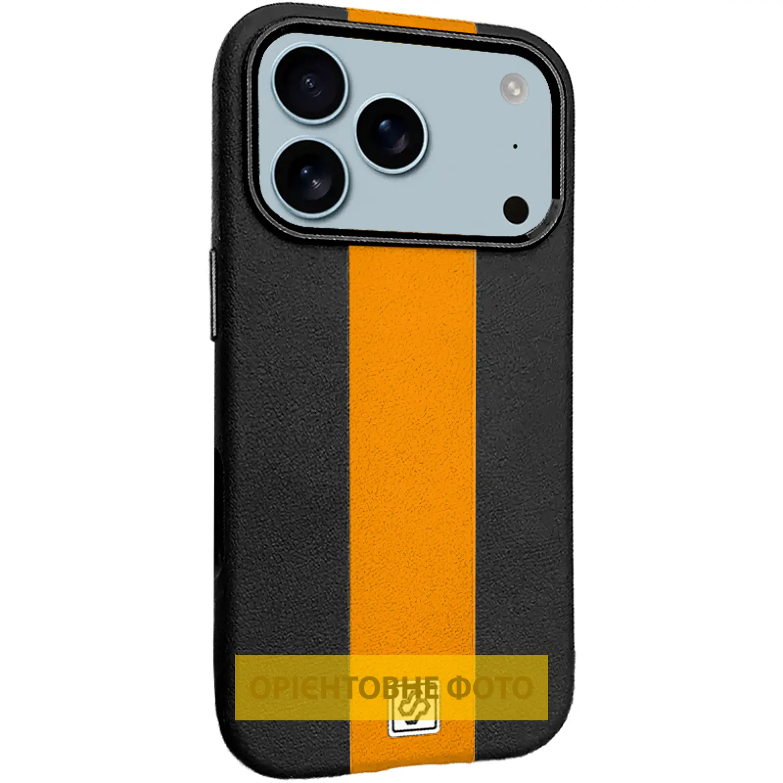 Шкіряний чохол Rally with MagSafe для Apple iPhone 17 (6.3"), Black / Orange, Штучна шкіра, купити оптом з доставкою