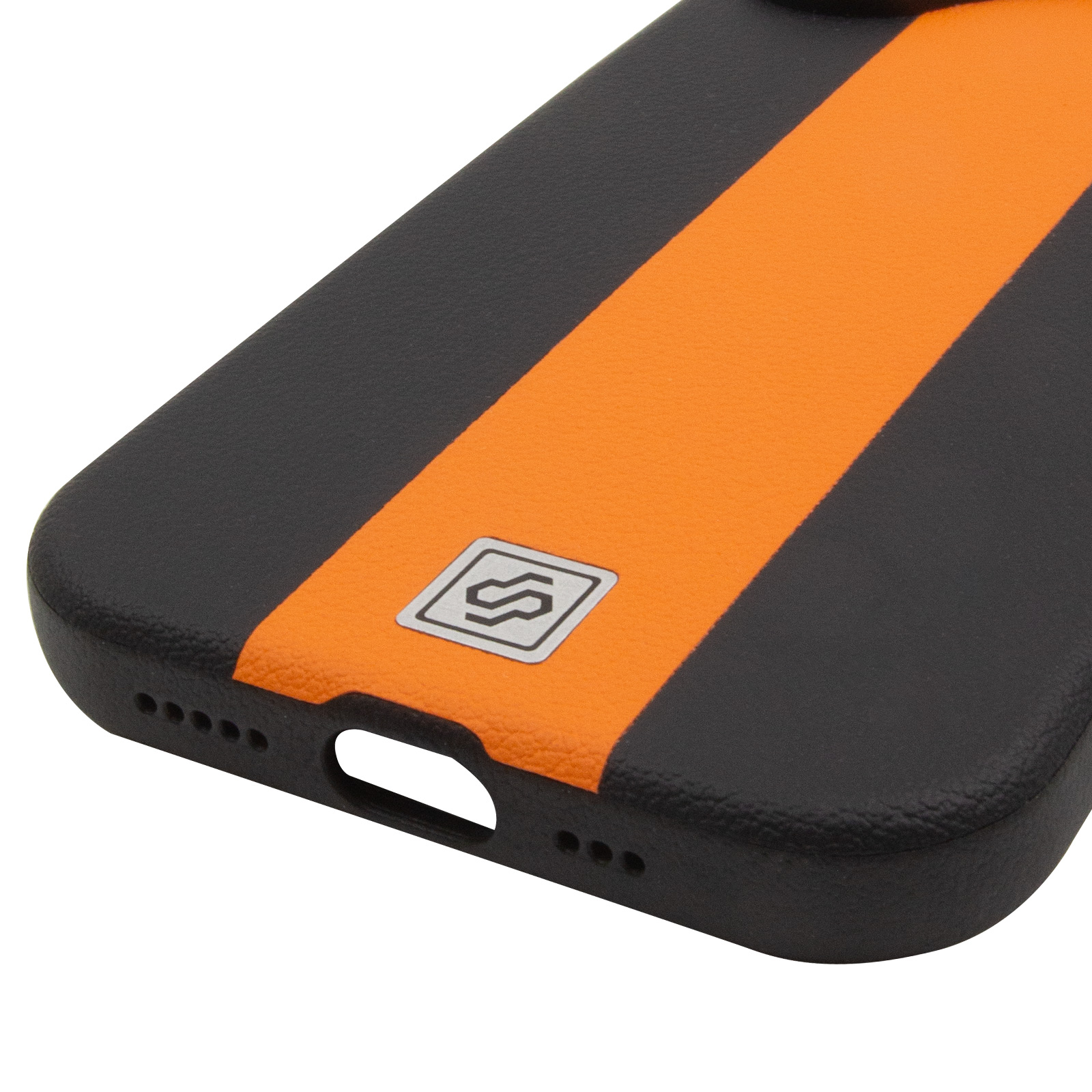 Шкіряний чохол Rally with Magnetic Fit для Apple iPhone 17 (6.3"), Black / Orange 4, Штучна шкіра, купити оптом з доставкою