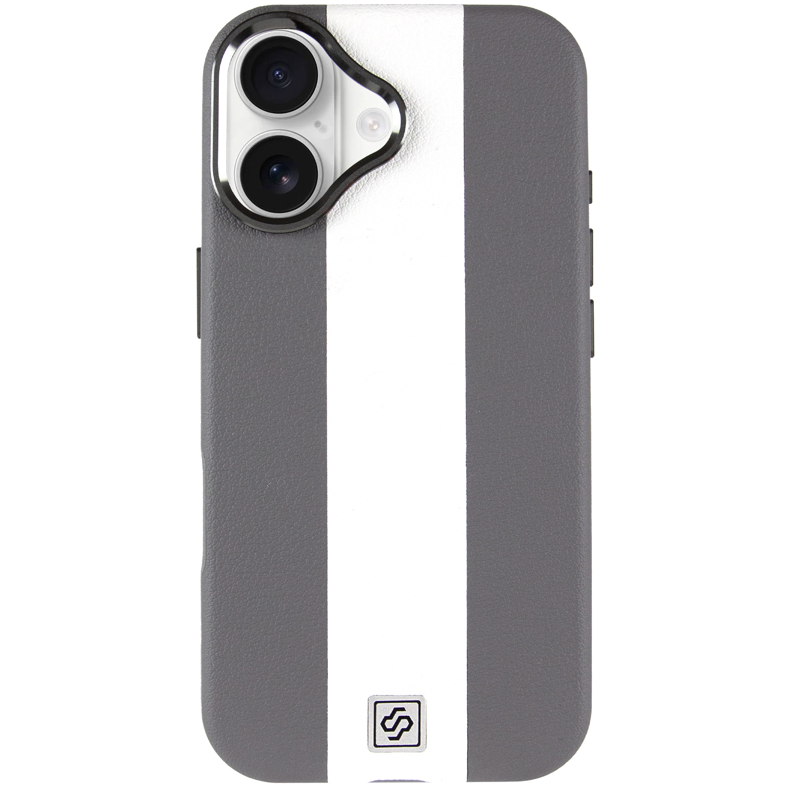 Шкіряний чохол Rally with Magnetic Fit для Apple iPhone 17 (6.3"), Grey / White 1, Штучна шкіра, купити оптом з доставкою