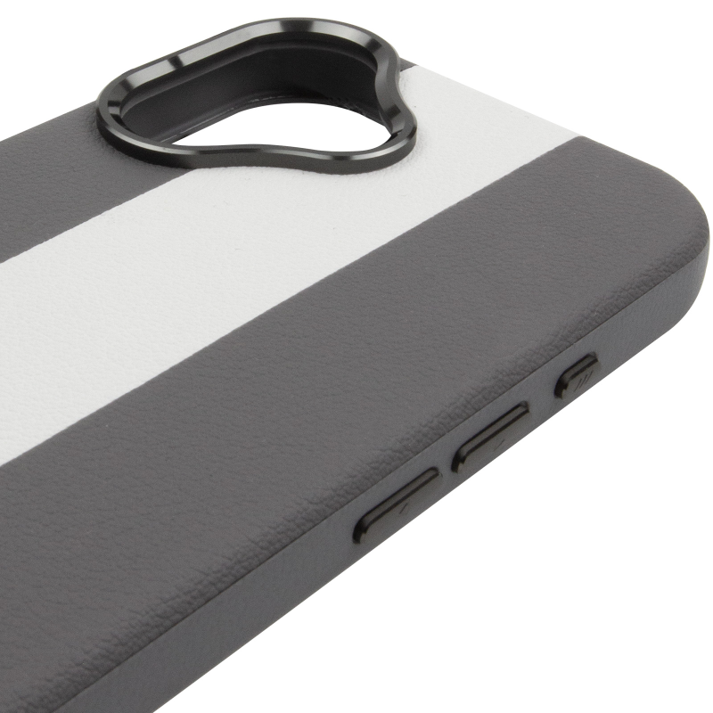 Шкіряний чохол Rally with Magnetic Fit для Apple iPhone 17 (6.3"), Grey / White 3, Штучна шкіра, купити оптом з доставкою