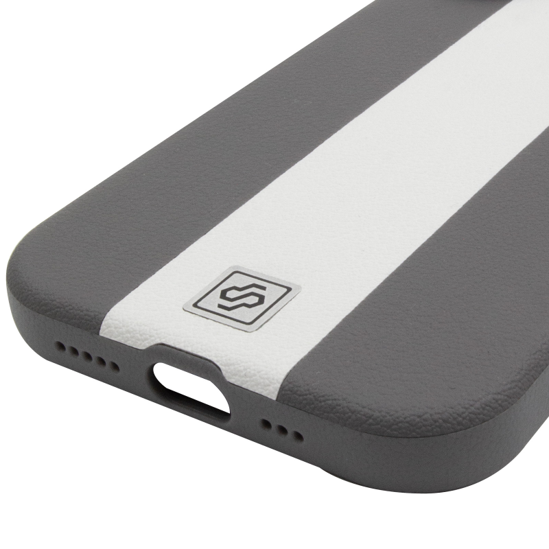 Шкіряний чохол Rally with Magnetic Fit для Apple iPhone 17 (6.3"), Grey / White 4, Штучна шкіра, купити оптом з доставкою
