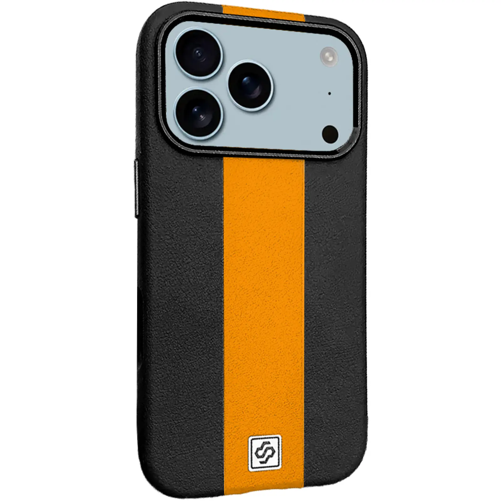 Шкіряний чохол Rally with MagSafe для Apple iPhone 17 Pro (6.3"), Black / Orange, Штучна шкіра, купити оптом з доставкою