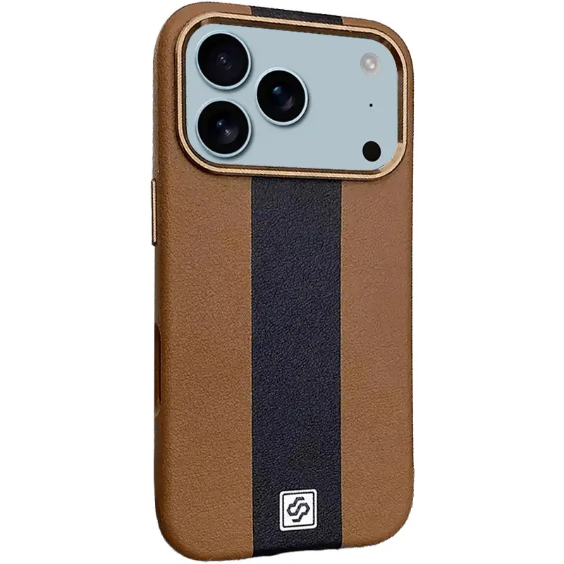 Кожаный чехол Rally with MagSafe для Apple iPhone 17 Pro Max (6.9"), Brown / Black, Искусственная кожа, купить оптом с доставкой