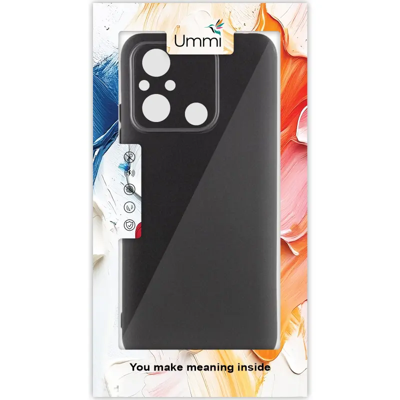 Чохол Silicone Cover Ummi Lakshmi Full Camera (AA) для Xiaomi Redmi 12C / Poco C55, Чорний / Black 1, Силікон, купити оптом з доставкою
