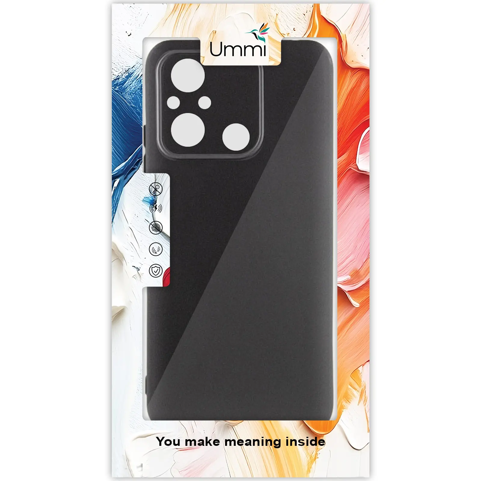 Чохол Silicone Cover Ummi Lakshmi Full Camera (AA) для Xiaomi Redmi 12C / Poco C55, Чорний / Black 1, Силікон, купити оптом з доставкою
