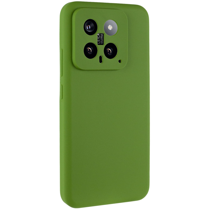 Чехол Silicone Cover Ummi Lakshmi Full Camera (AA) для Xiaomi 14, Зеленый / Dark green, Силикон, купить оптом с доставкой