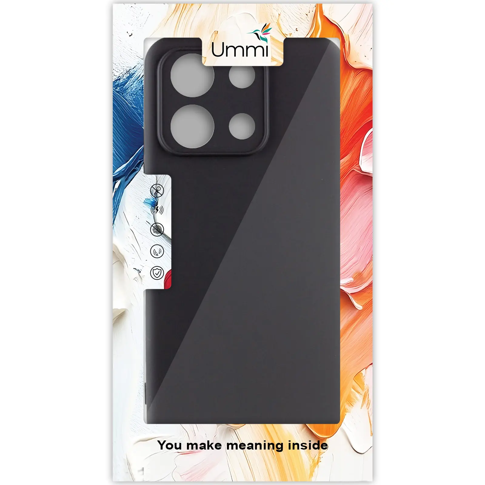 Чохол Silicone Cover Ummi Lakshmi Full Camera (AA) для Xiaomi Redmi Note 13 4G, Чорний / Black 1, Силікон, купити оптом з доставкою