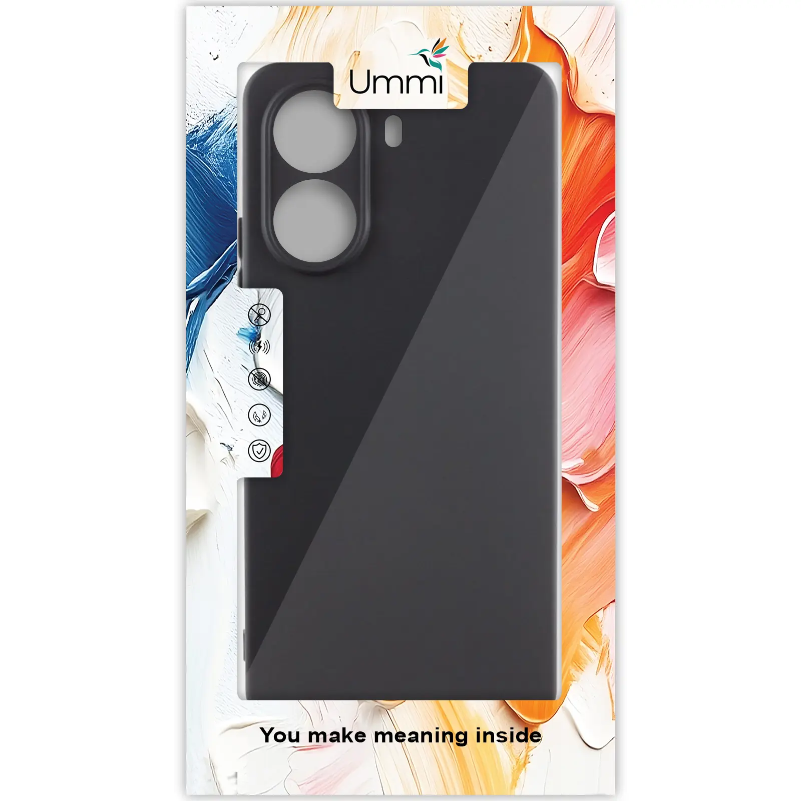 Чохол Silicone Cover Ummi Lakshmi Full Camera (AA) для Motorola Edge 50 Fusion, Чорний / Black 1, Силікон, купити оптом з доставкою