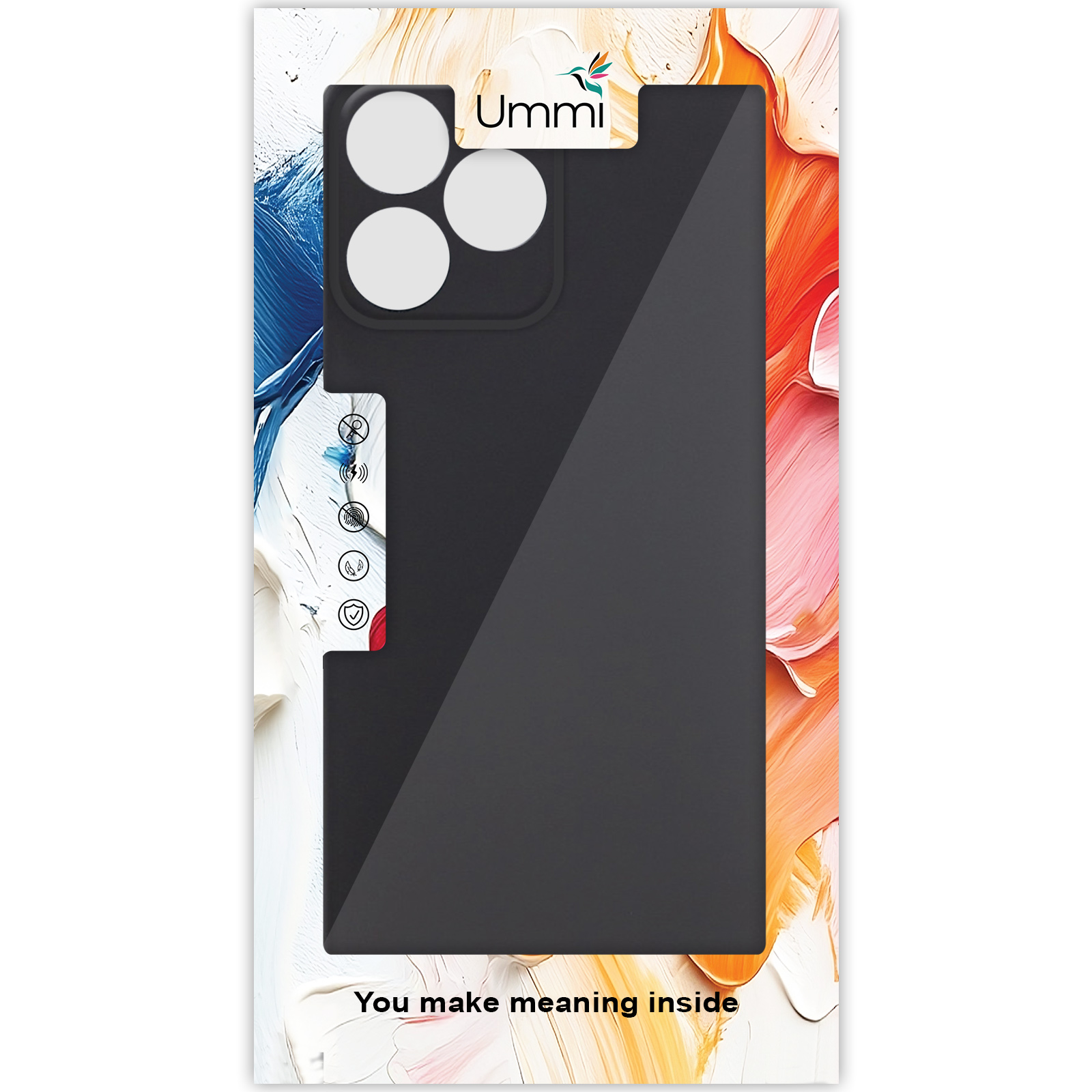 Чехол Silicone Cover Ummi Lakshmi Full Camera (AA) для Realme Note 50 5G, Черный / Black 1, Силикон, купить оптом с доставкой