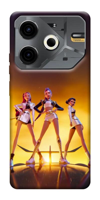 Чехол itsPrint Golden Huntrix для TECNO Pova 6 Neo (LI6), к-pop, купить оптом с доставкой