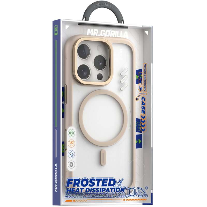 TPU+PC чехол Blueo Frosted Heat Dissipation Stand with MagSafe для Apple iPhone 16 Pro (6.3"), Золотой / Gold 1, TPU+PC, купить оптом с доставкой