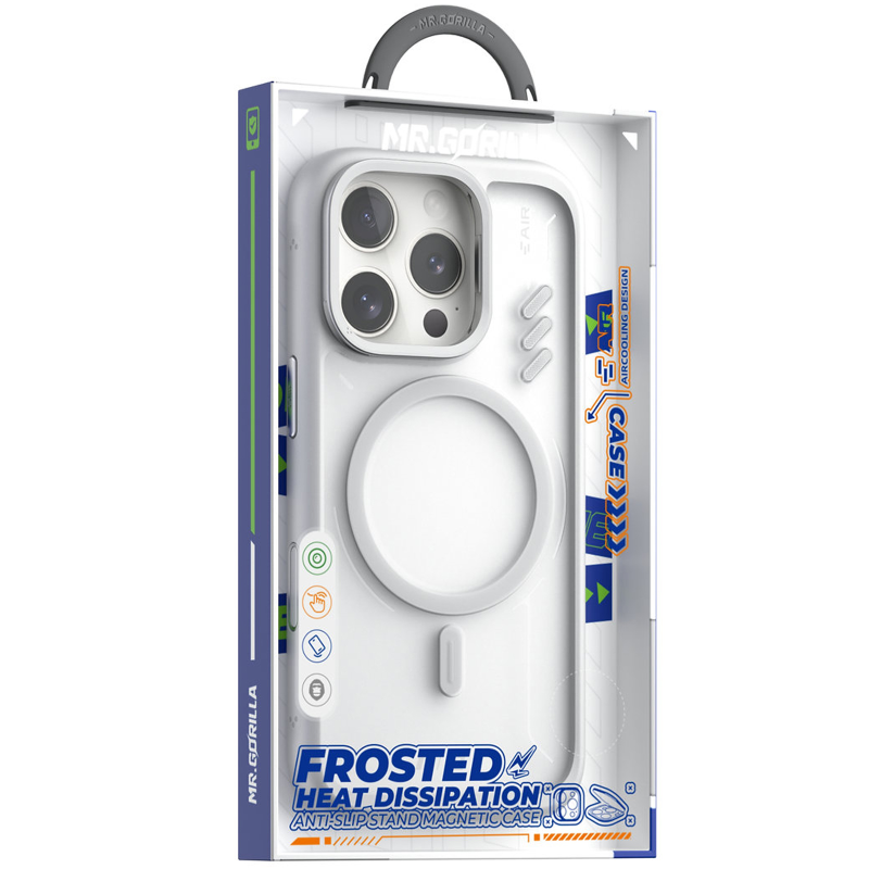 TPU+PC чехол Blueo Frosted Heat Dissipation Stand with MagSafe для Apple iPhone 16 Pro Max (6.9"), Белый / White 1, TPU+PC, купить оптом с доставкой