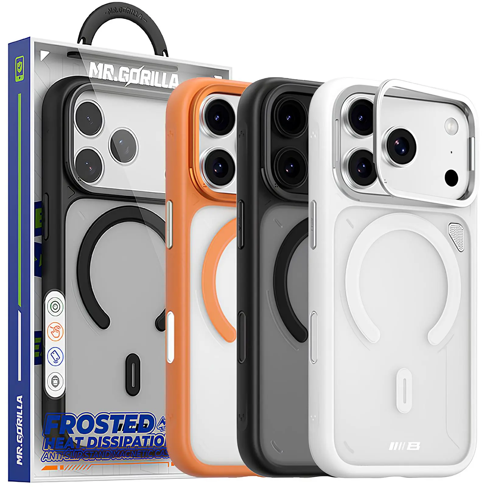 TPU+PC чехол Blueo Frosted Heat Dissipation Stand with MagSafe для Apple iPhone 17 Pro Max (6.9"), TPU+PC, купить оптом с доставкой