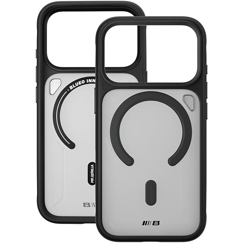 TPU+PC чехол Blueo Frosted Heat Dissipation Stand with MagSafe для Apple iPhone 17 Pro Max (6.9) на картинке №3