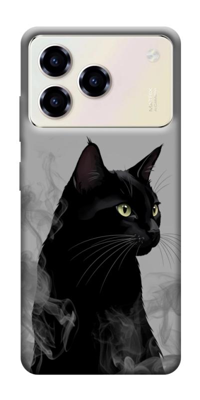 Чехол itsPrint Smoke cat для ZTE Blade A76, животные, купить оптом с доставкой