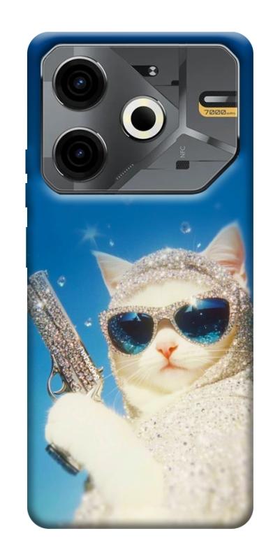 Чехол itsPrint Diamond kitty для TECNO Pova 6 Neo (LI6), животные, купить оптом с доставкой