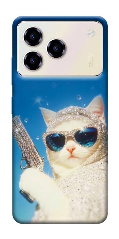 Чехол itsPrint Diamond kitty для ZTE Blade A76, животные, купить оптом с доставкой