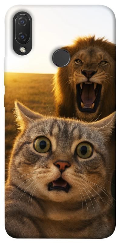 Чехол itsPrint Shocked cat and lion для Huawei P Smart+ (nova 3i), животные, купить оптом с доставкой