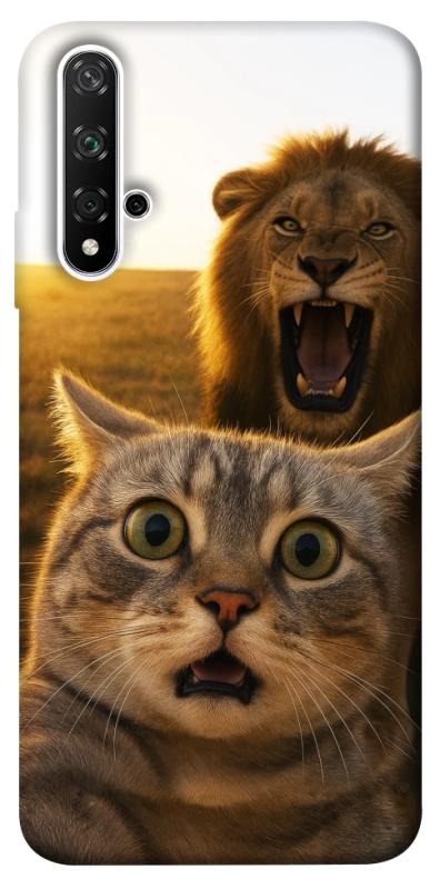 Чехол itsPrint Shocked cat and lion для Huawei Honor 20 / Nova 5T, животные, купить оптом с доставкой