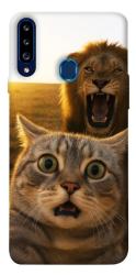 Чохол itsPrint Shocked cat and lion для Samsung Galaxy A20s