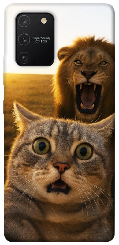 Чехол itsPrint Shocked cat and lion для Samsung Galaxy S10 Lite, животные, купить оптом с доставкой