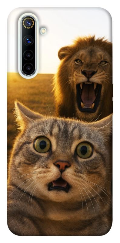 Чехол itsPrint Shocked cat and lion для Realme 6, животные, купить оптом с доставкой