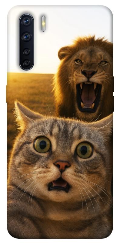 Чехол itsPrint Shocked cat and lion для Oppo A91, животные, купить оптом с доставкой