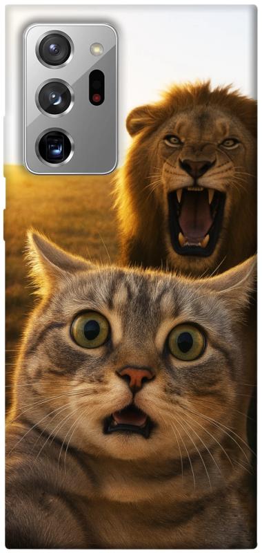 Чехол itsPrint Shocked cat and lion для Samsung Galaxy Note 20 Ultra, животные, купить оптом с доставкой