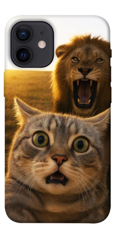 Чохол itsPrint Shocked cat and lion для Apple iPhone 12 mini (5.4"), тварини, купити оптом з доставкою