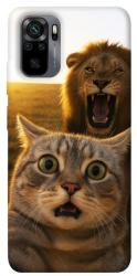 Чохол itsPrint Shocked cat and lion для Xiaomi Redmi Note 10 / Note 10s
