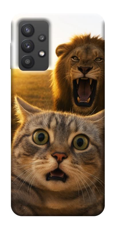 Чехол itsPrint Shocked cat and lion для Samsung Galaxy A32 (A326B) 5G, животные, купить оптом с доставкой