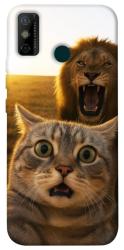 Чехол itsPrint Shocked cat and lion для TECNO Spark 6 Go