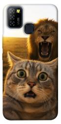 Чехол itsPrint Shocked cat and lion для Infinix Hot 10 Lite