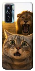 Чехол itsPrint Shocked cat and lion для TECNO Camon 17 Pro