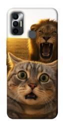 Чехол itsPrint Shocked cat and lion для TECNO Spark 7