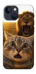 Чохол itsPrint Shocked cat and lion для Apple iPhone 13 mini (5.4")