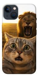 Чохол itsPrint Shocked cat and lion для Apple iPhone 13 (6.1")