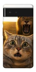 Чехол itsPrint Shocked cat and lion для Google Pixel 6