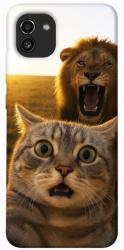 Чохол itsPrint Shocked cat and lion для Samsung Galaxy A03