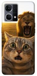 Чехол itsPrint Shocked cat and lion для Oppo Reno 7 4G