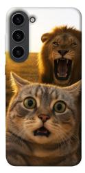 Чехол itsPrint Shocked cat and lion для Samsung Galaxy S23