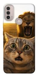 Чехол itsPrint Shocked cat and lion для Motorola Moto E40